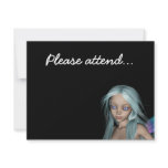 Blue & Purple 3D Mermaid 5 Close-up Personalized Announcement