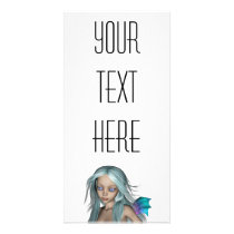 Blue & Purple 3D Mermaid 5 Close-up Customized Photo Card