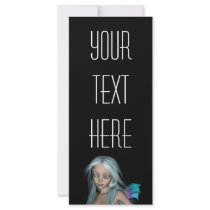 Blue & Purple 3D Mermaid 5 Close-up Rack Card
