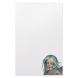 Blue &amp; Purple 3D Mermaid 5 Close-up Stationery Design