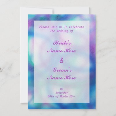 Blue Purple and Teal Wedding Custom Invites by Parnilica Art