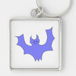 Blue - Purple Bat Cartoon. Keychains