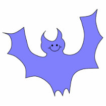 Blue - Purple Bat Cartoon. Photo Sculpture