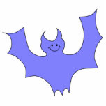 Blue - Purple Bat Cartoon. Photo Sculpture