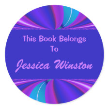 Blue Purple Book Marks Plates sticker