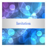 Blue Purple Bubbles 8 Birthday Event Custom Invitations