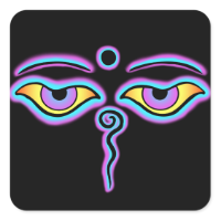 Blue & Purple Buddha Eyes.png Square Sticker