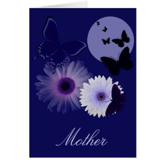 Blue Purple Butterfly and Daisy MOTHER'S DAY Cards