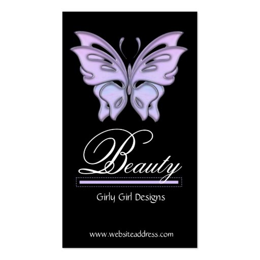 Blue/Purple Butterfly Design Business Cards (front side)