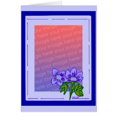 blue purple flower template card by marcya7