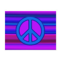 Blue Purple Fractal & Peace Sign postcards