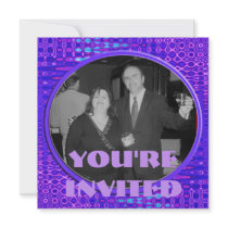 Blue purple invitations