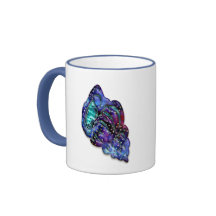 Blue & Purple Jeweled Shell Coffee Mug