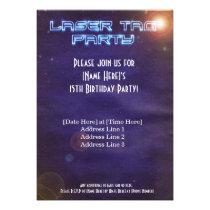 Blue & Purple Laser Tag Invite invitations