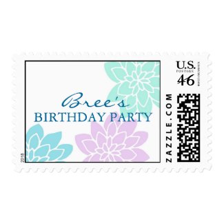 Blue & Purple Modern Flower Stamp