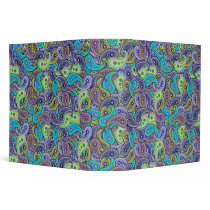 Blue & Purple Paisley 3 Ring Binders