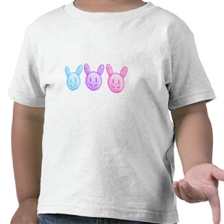 Blue Purple Pink Easter Bunnies zazzle_shirt