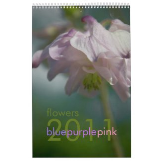 Blue Purple Pink Flowers 2011 Calendar calendar