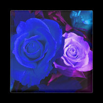 Blue Purple Rose Magnet by Yve_13 Blue Purple Rose Magnet