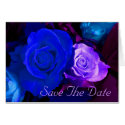 Blue Purple Rose Save The Date cards