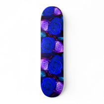 Blue Purple Roses Skateboard - Customizable by colorimages Blue Purple Roses Skateboard - Customizable