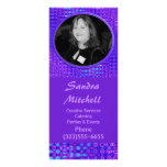 blue purple round frame custom rack cards