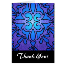 Blue Purple Stainded Glass Style Design Card