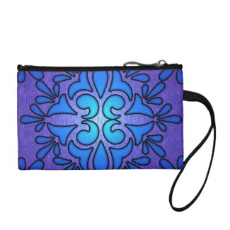 Blue Purple Stainded Glass Style Design Coin Wallet