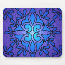 Blue Purple Stainded Glass Style Design Mouse Pad