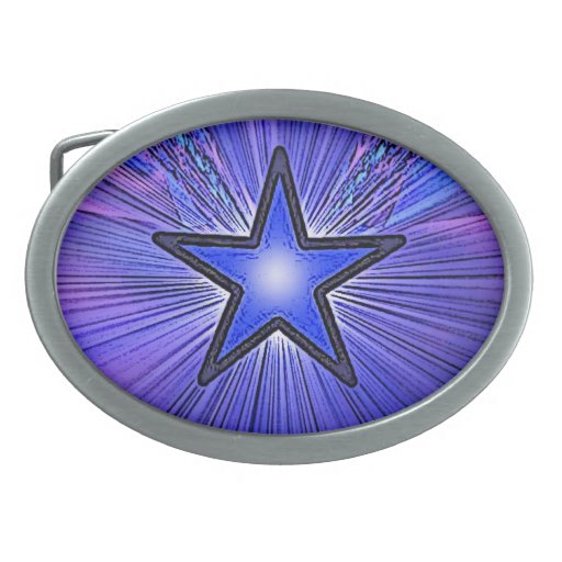 Blue Purple Star Belt Buckle