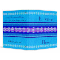Blue & Purple Star of David Bar Mitzvah Planner 3 Ring Binders