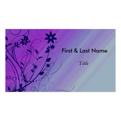 Blue & Purple Swirl Business Card template (front side)