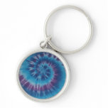 Blue & Purple Tie Dye Swirl Key Chain keychains