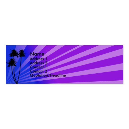 Blue/Purple Tropical Profile Card Business Card Template (front side)