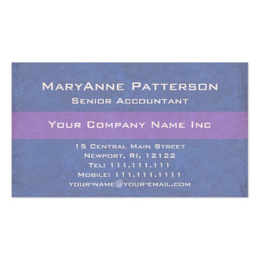 Blue PurpleTextured Italian Corporate Business Card