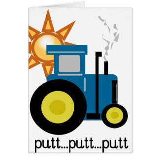 Blue Putt Putt Tractor card