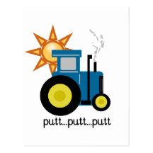 Blue Putt Putt Tractor Tshirts and Gifts Postcard
