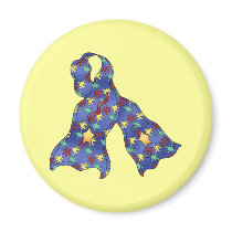 Blue Puzzle Autism Aspergers Awareness Ribbon magnets