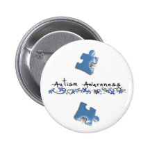 Blue Puzzle Pieces - Autism Awareness Buttons