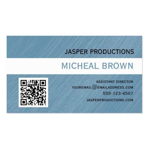 Blue QR Code Business Card