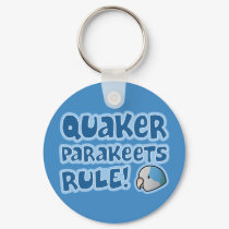 Blue Quaker Parakeets Rule keychains by MenagerieMayhem Blue Quaker Parakeets Rule keychains