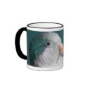 Blue Quaker Parrot Mug by MenagerieMayhem Blue Quaker Parrot Mug