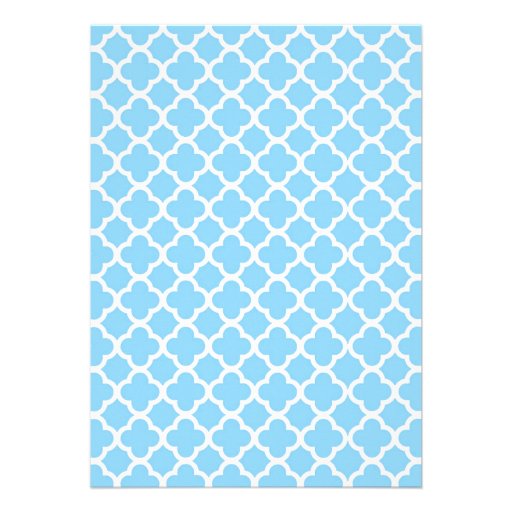 Blue Quatrafoil Monogram Sip and See Invitation
