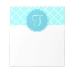 Blue Quatrefoil Monogram Notepad
