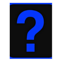 Blue Question Mark Information Area Post Cards