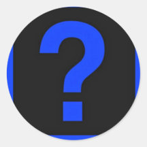 Blue Question Mark Information Area Round Stickers