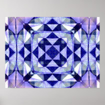 Blue Quilt Abstract Poster