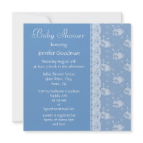 Blue Rabbits Baby Boy Shower Invites