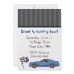 Blue Race Car Party Invitation