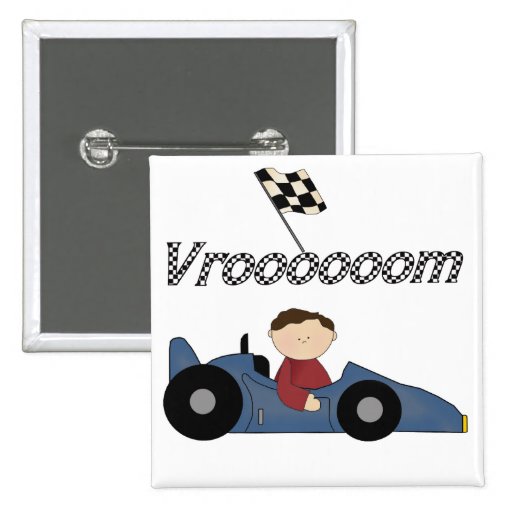 Blue Race Car Tshirts and Gifts Buttons